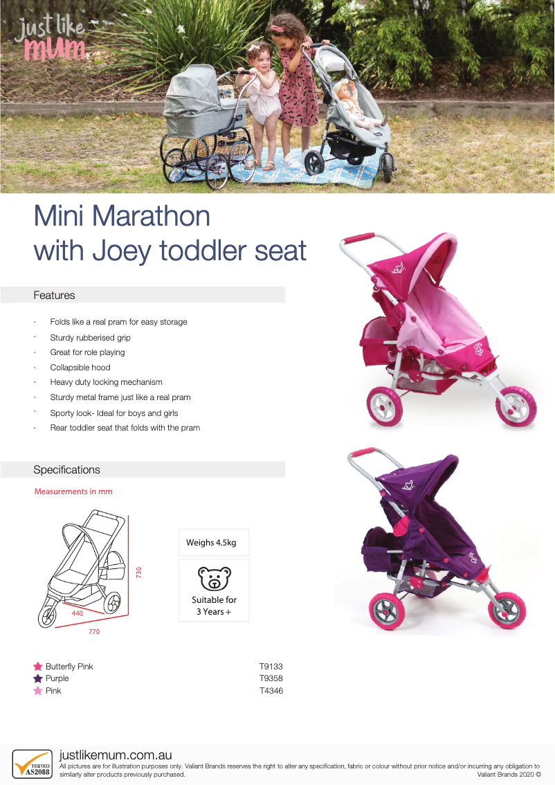 Page 1 de la notice Manuel utilisateur Valco Baby Mini Marathon