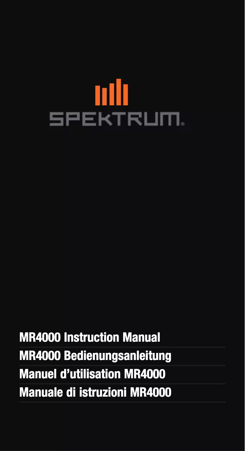 Page 1 de la notice Manuel utilisateur Spektrum MR4000