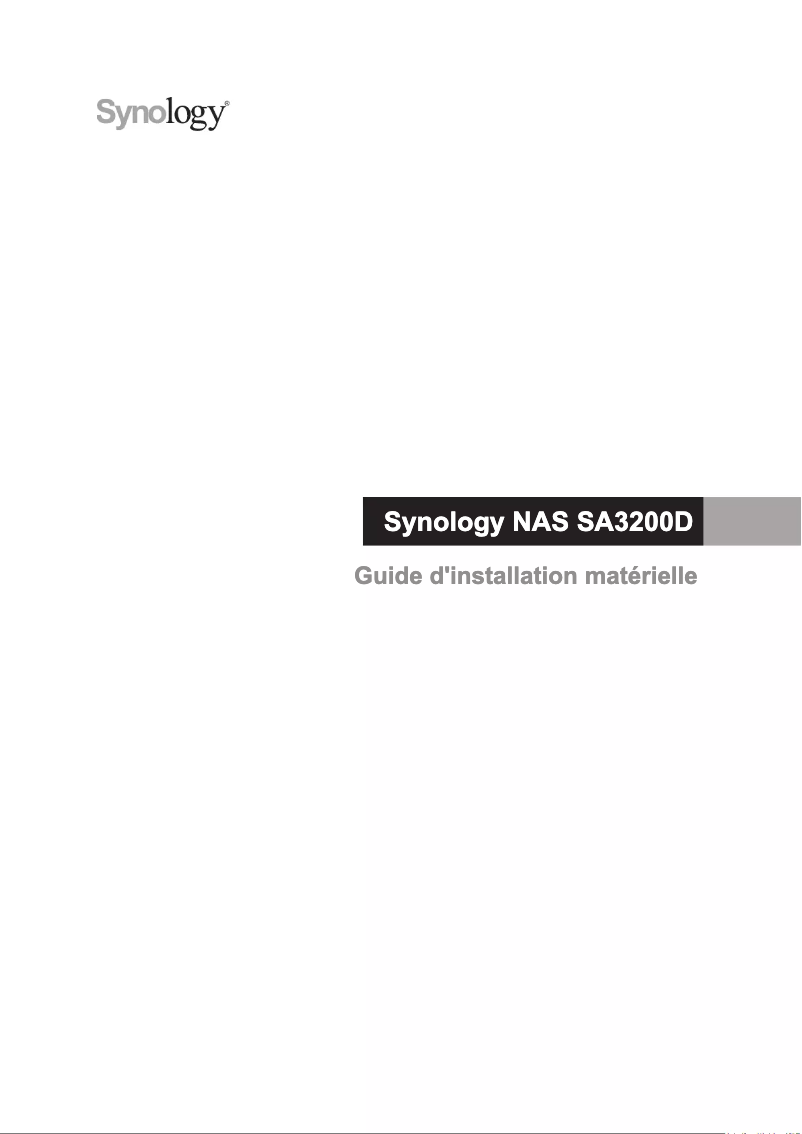 Image de la première page du manuel de l'appareil RackStation SA3200D