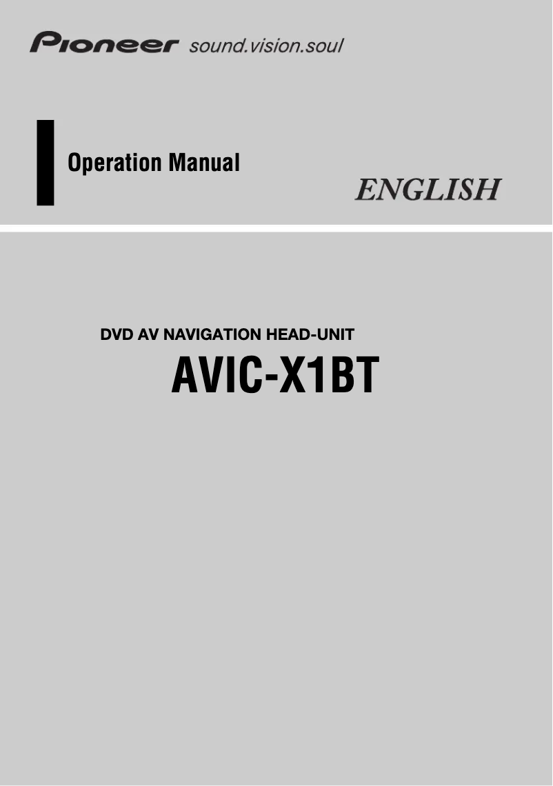 Page 1 de la notice Manuel utilisateur Pioneer AVIC-X1BT