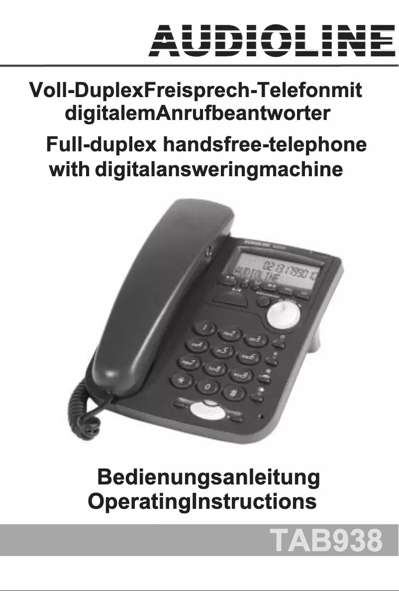 Image de la première page du manuel de l'appareil TAB938