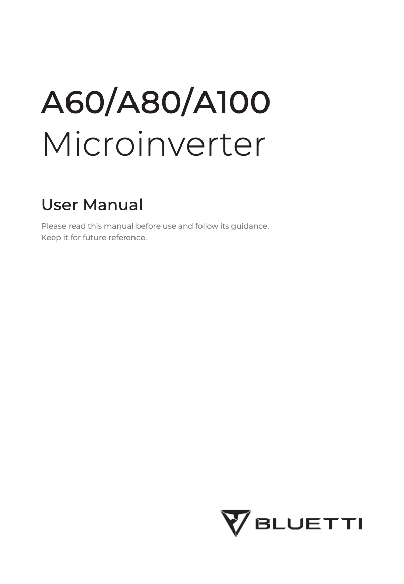 Page 1 de la notice Manuel utilisateur Bluetti A80