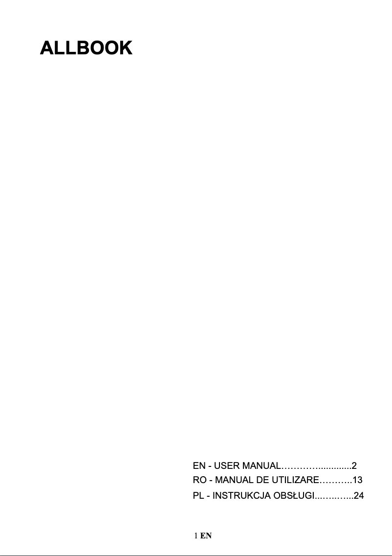 Page n°1 - Manuel utilisateur Allview AllBook i