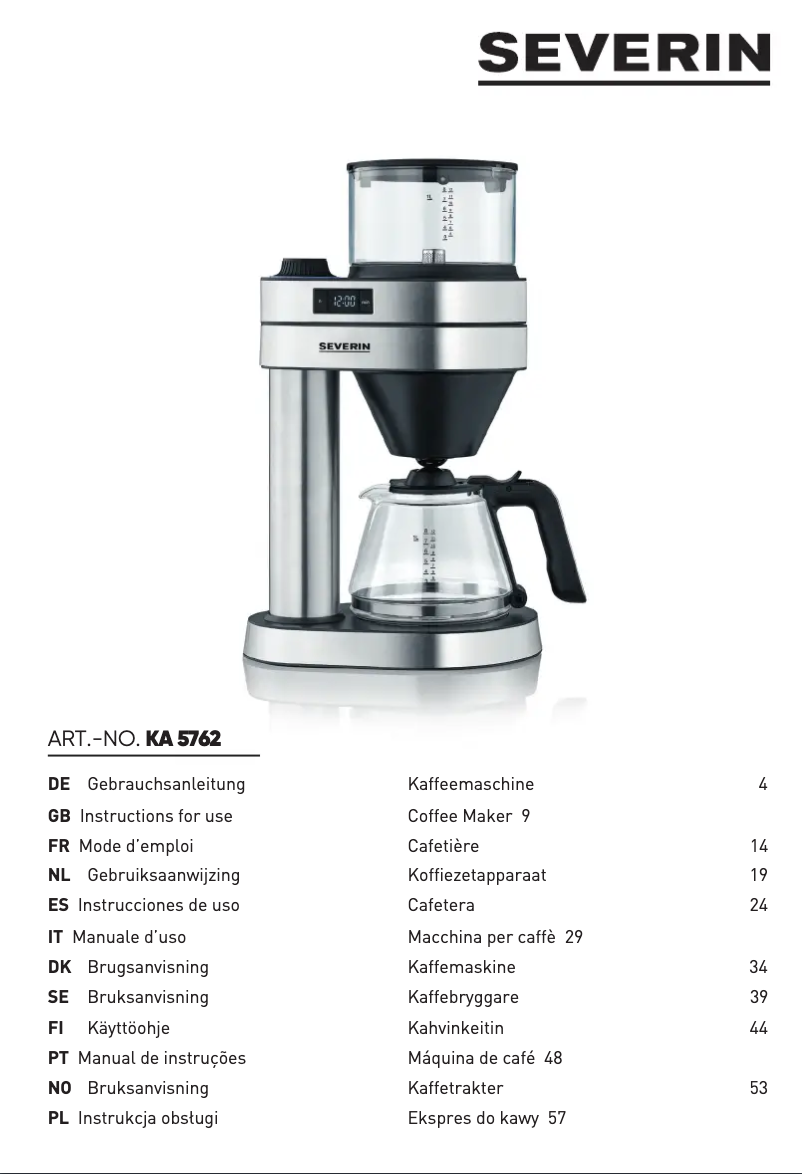 Image de la première page du manuel de l'appareil KA 5762