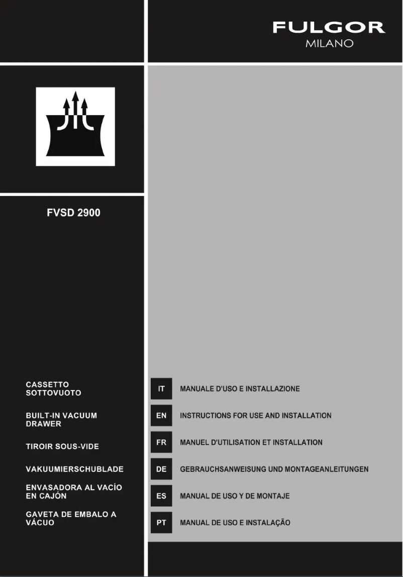 Page 1 of the manual Installation Guide Fulgor Milano FVSD 2900 TC