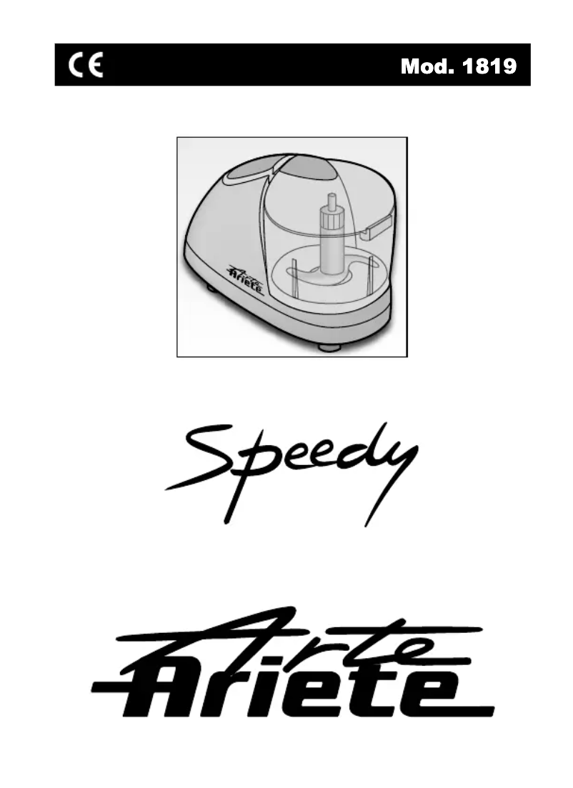 Page 1 of the manual User Manual Ariete Speedy
