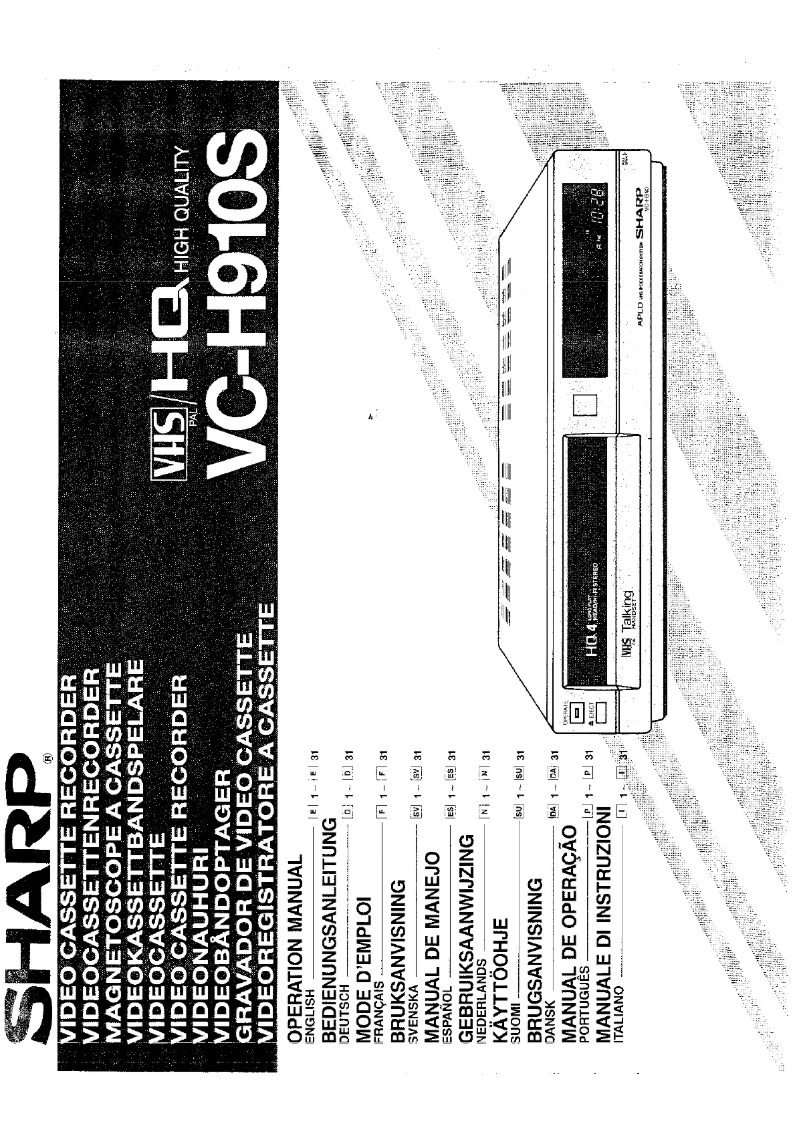 Page 1 de la notice Manuel utilisateur Sharp VC-H910