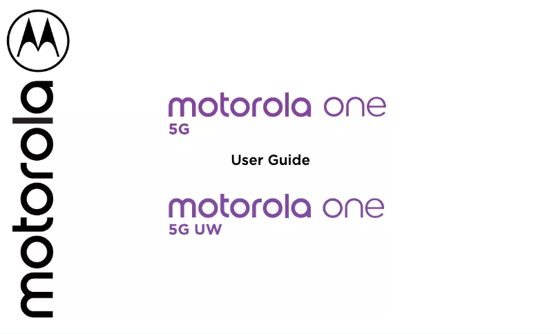 Page 1 de la notice Manuel utilisateur Motorola One 5G UW