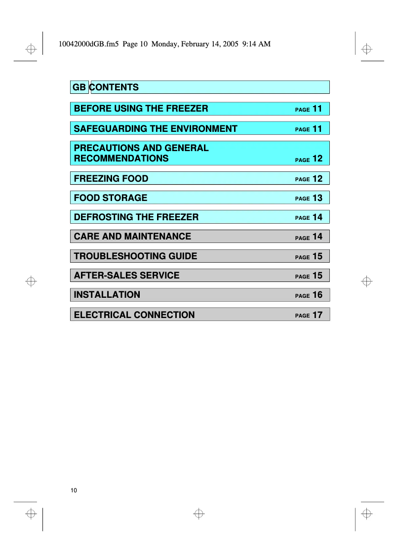 Page 1 de la notice Manuel utilisateur Bauknecht GTA 1200