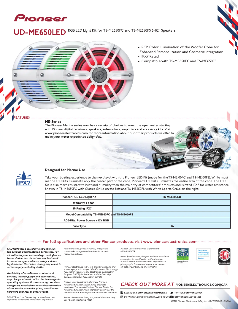 Image de la première page du manuel de l'appareil UD-ME650LED