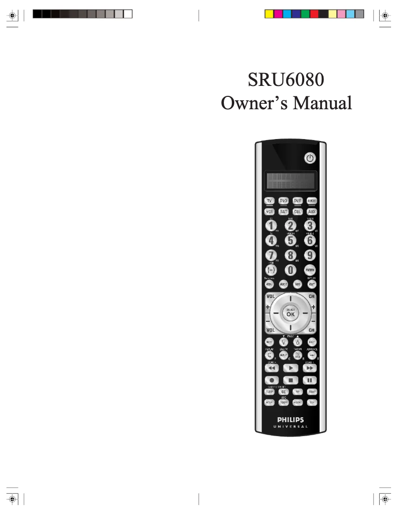 Page n°1 - Manuel utilisateur Philips SRU6080
