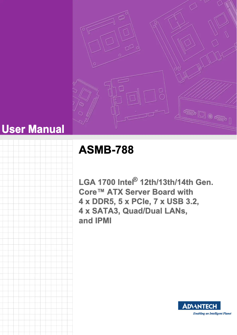 Page n°1 - Manuel utilisateur Advantech ASMB-788
