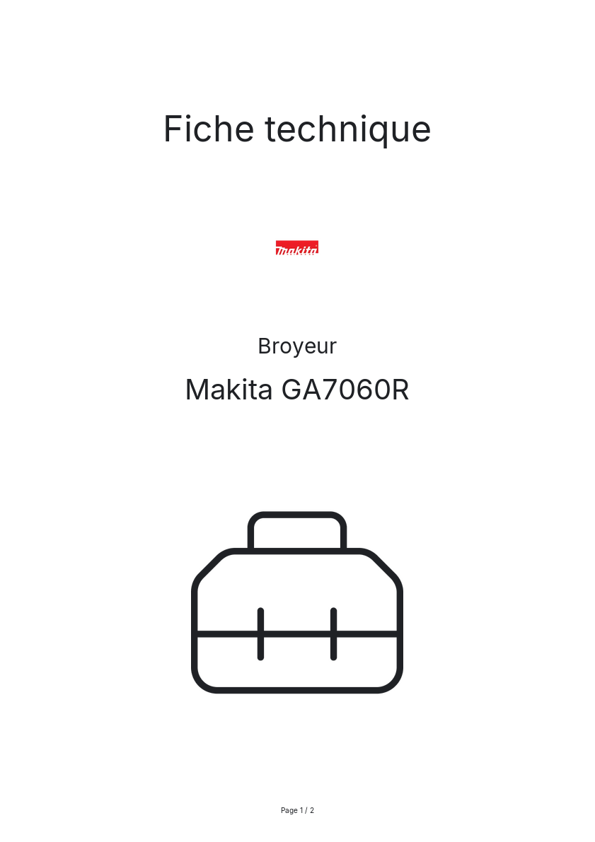 Image de la première page du manuel de l'appareil GA7060R