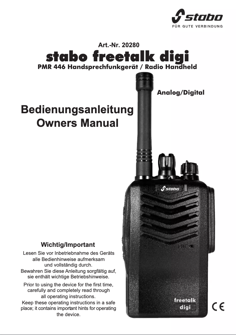 Image de la première page du manuel de l'appareil Freetalk digi