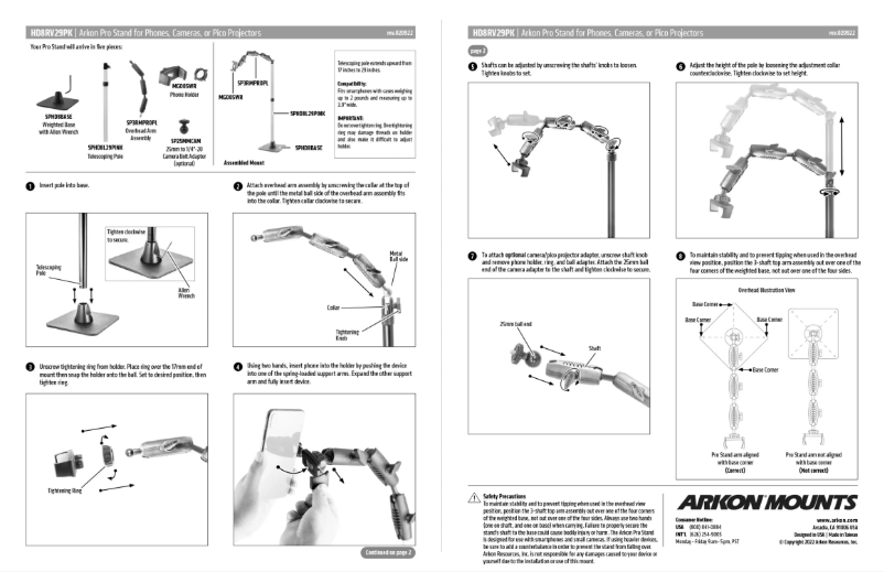 Page n°1 - Manuel utilisateur Arkon HD8RV29