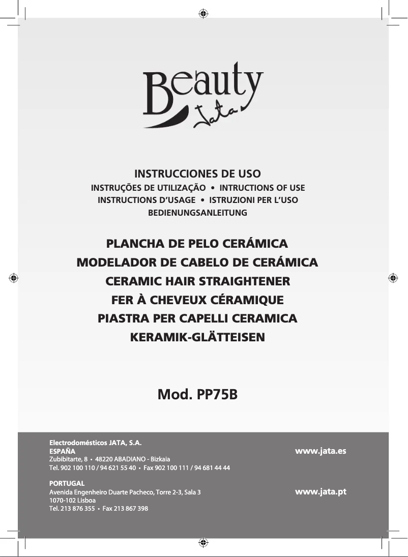 Page 1 de la notice Manuel utilisateur Jata PP75B