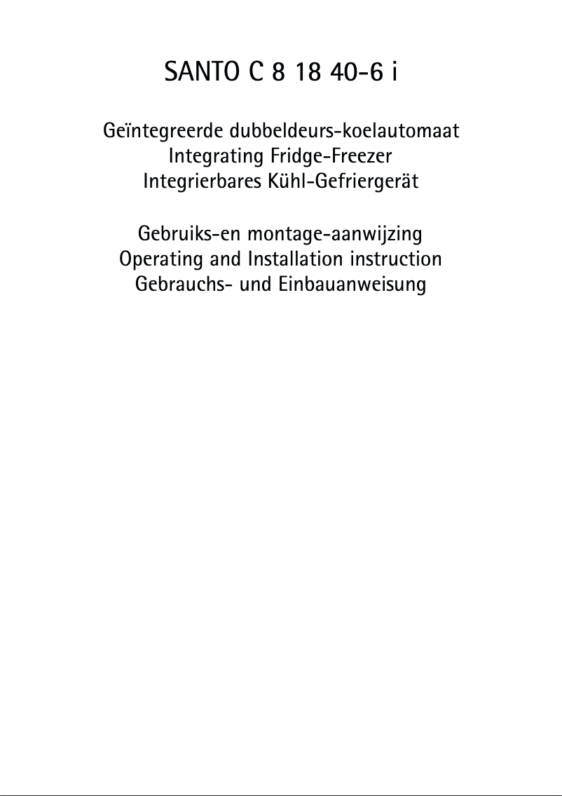 Page n°1 - Manuel utilisateur AEG-Electrolux Santo SK 91200-5I