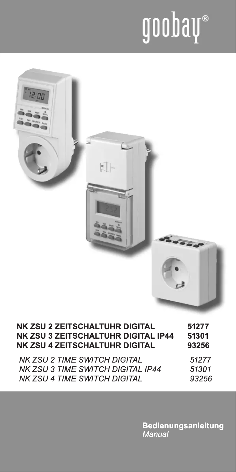 Page n°1 - Manuel utilisateur Goobay 93256