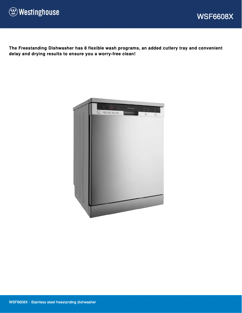 Image de la première page du manuel de l'appareil WSF6608X