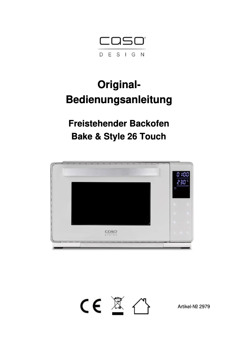 Image de la première page du manuel de l'appareil Bake & Style 26 Touch