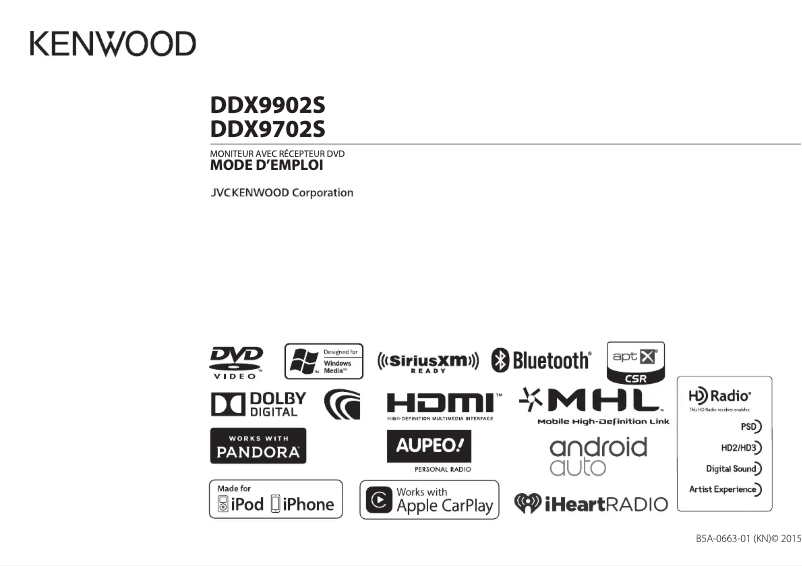 Page n°1 - Manuel utilisateur Kenwood DDX9902S