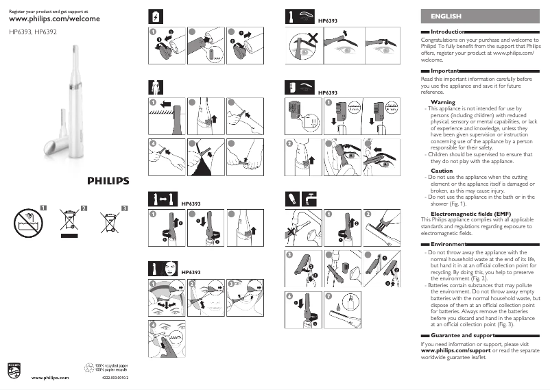 Page 1 de la notice Manuel utilisateur Philips Satinelle Advanced BRP535