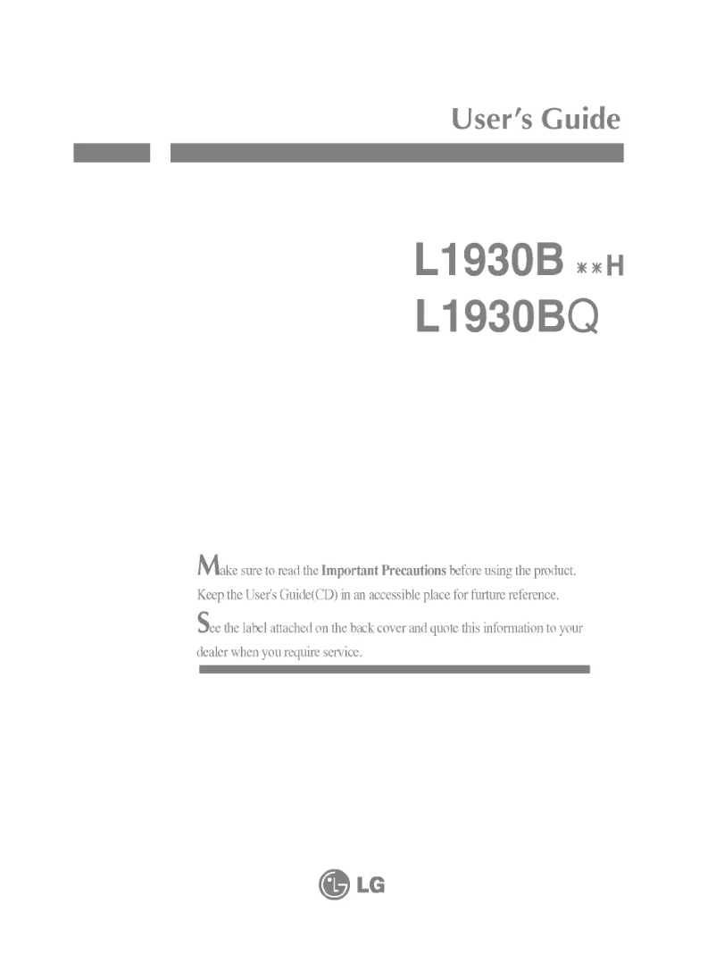 Page 1 de la notice Manuel utilisateur LG L1930BSUH