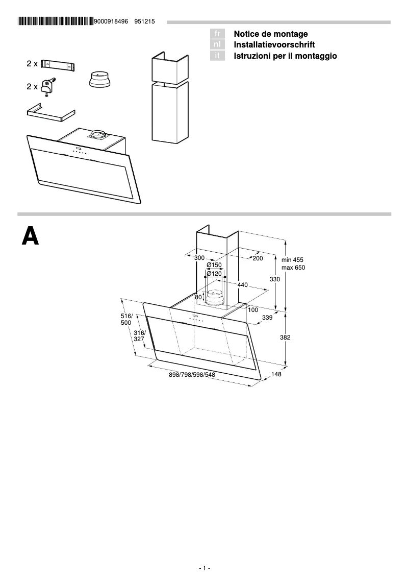 Page 1 de la notice Guide d'installation Siemens LC86KB670