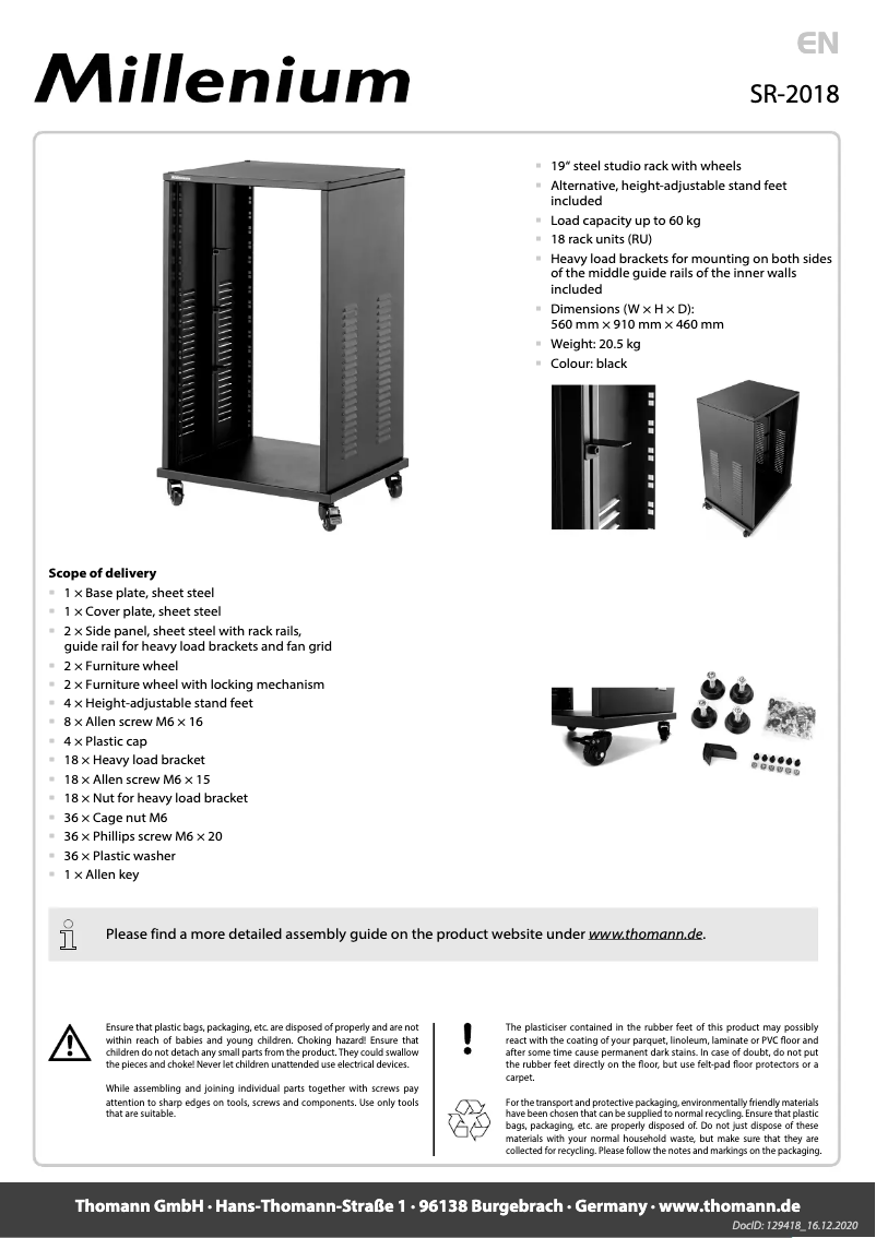 Image de la première page du manuel de l'appareil SR-2018