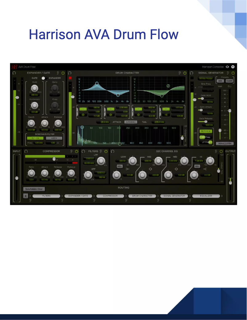 Page 1 de la notice Manuel utilisateur Harrison AVA Drum Flow