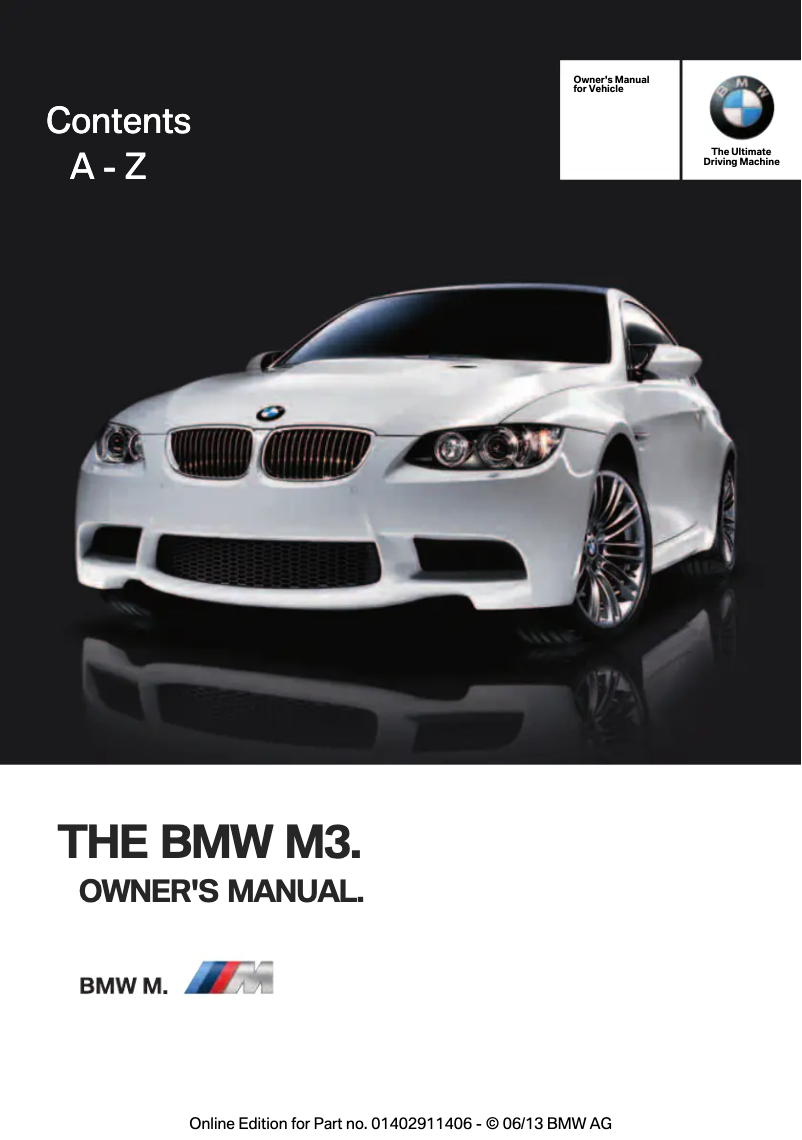 Image de la première page du manuel de l'appareil M3 Coupe (2013)