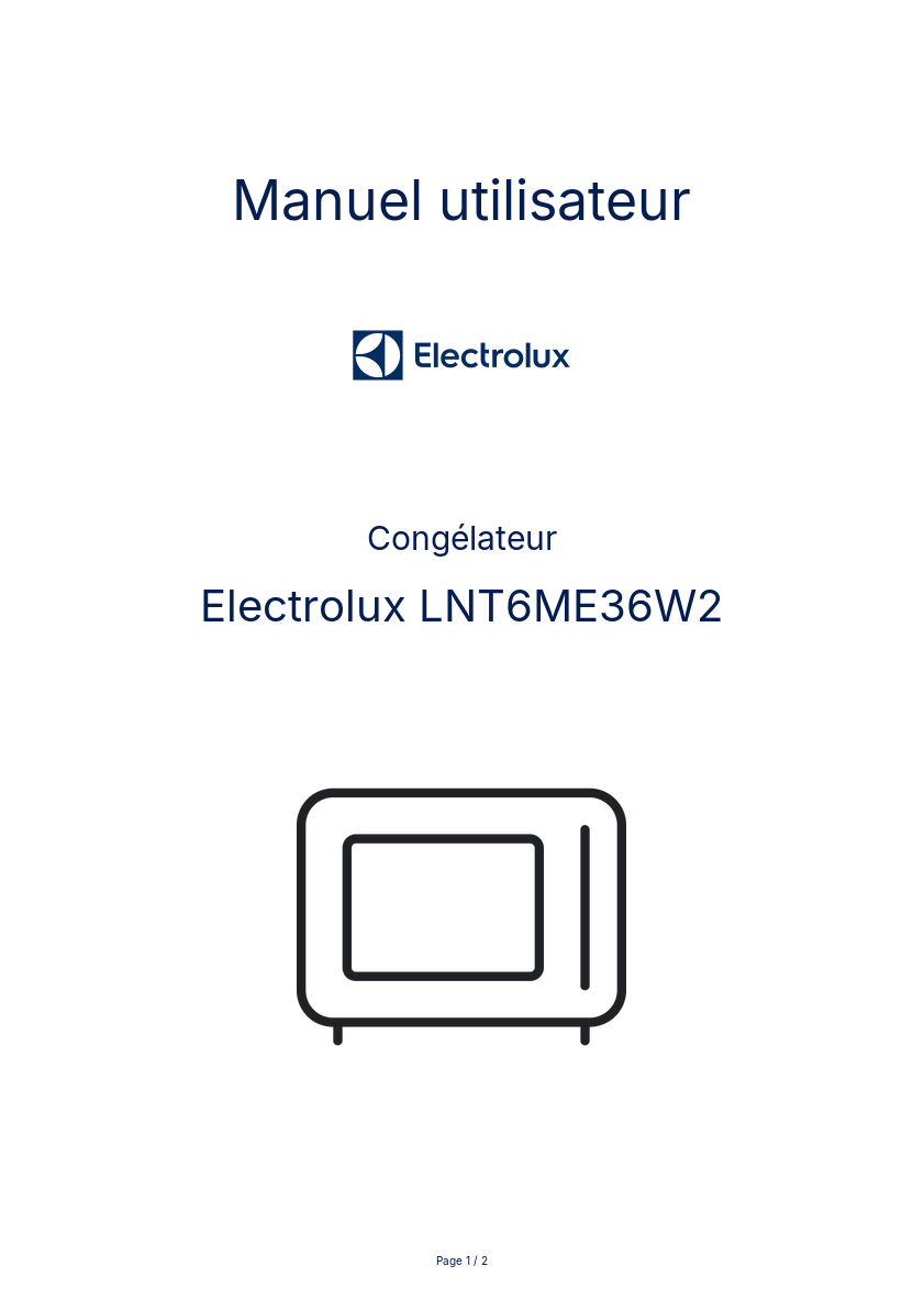 Page n°1 - Manuel utilisateur Electrolux LNT6ME36W2