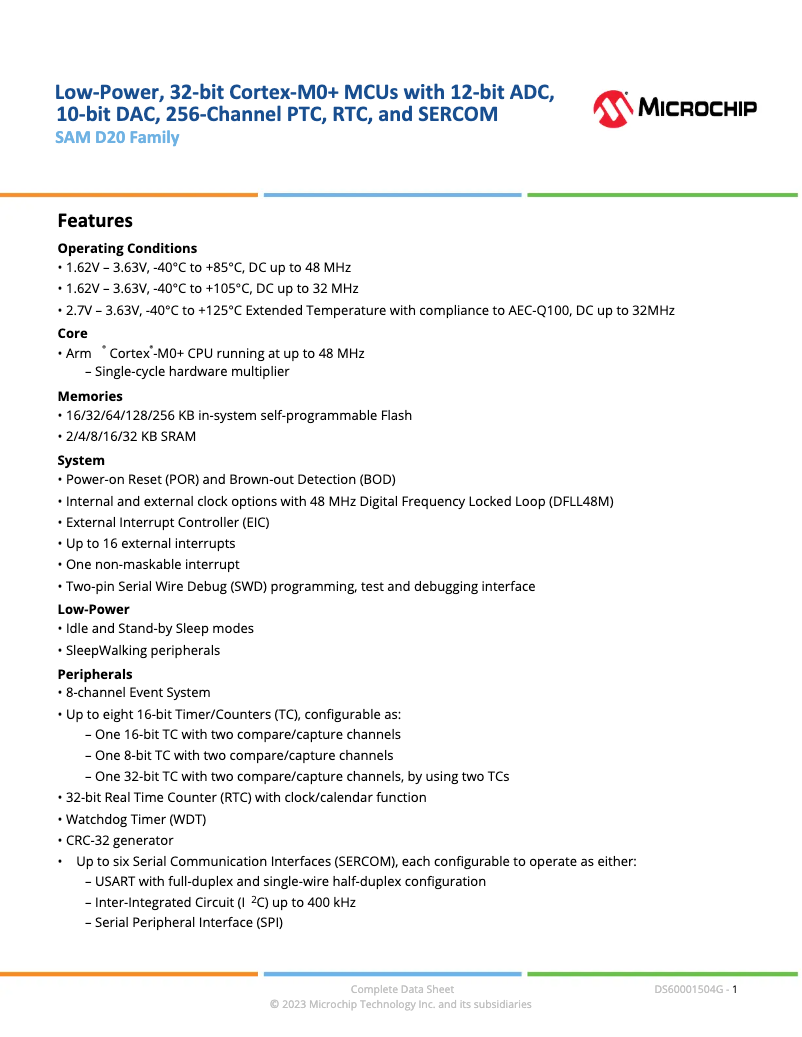 Página 1 del manual Manual de usuario Microchip ATSAMD20G16