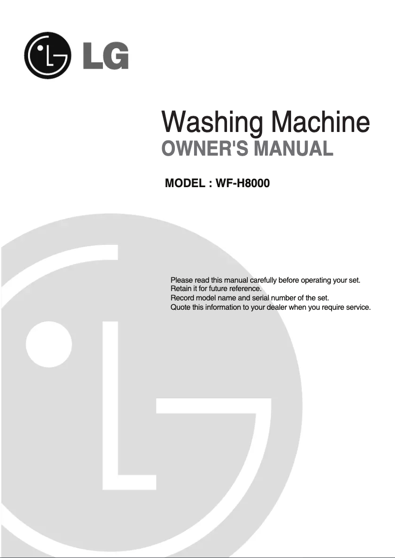 Página 1 del manual Manual de usuario LG WF-H8000