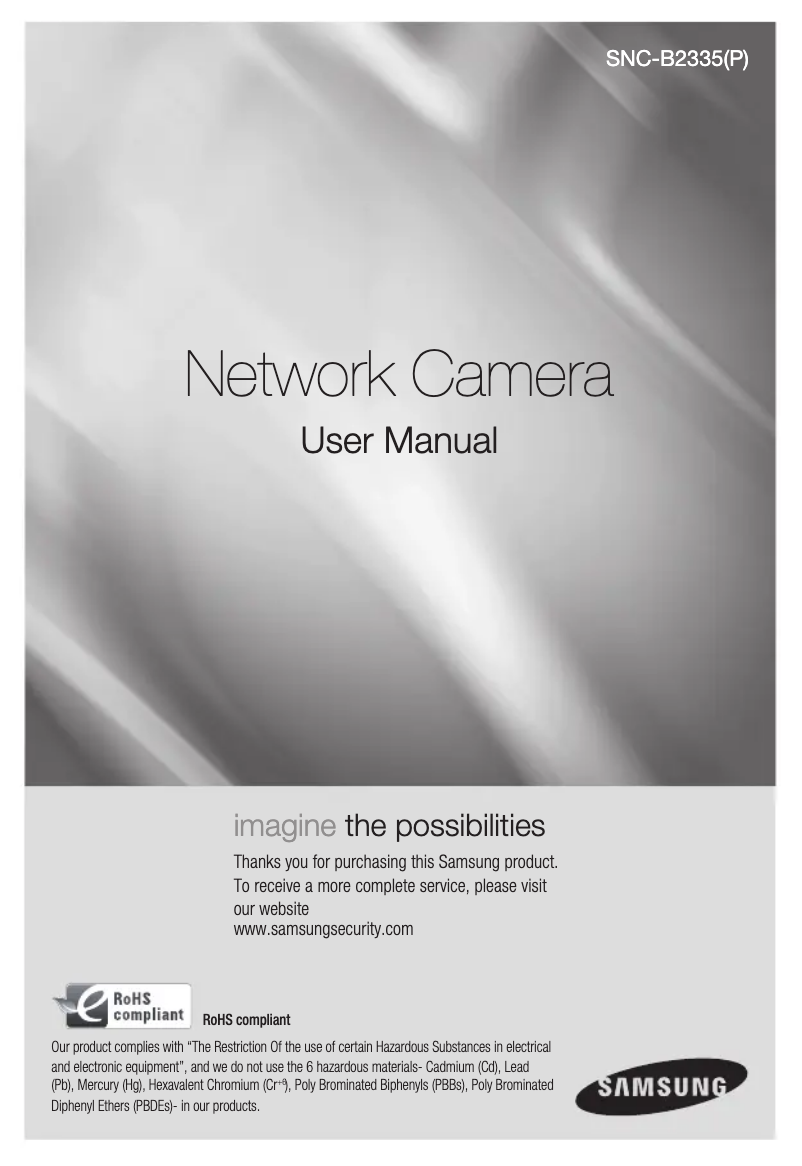 Page 1 de la notice Manuel utilisateur Samsung SNC-B2335P