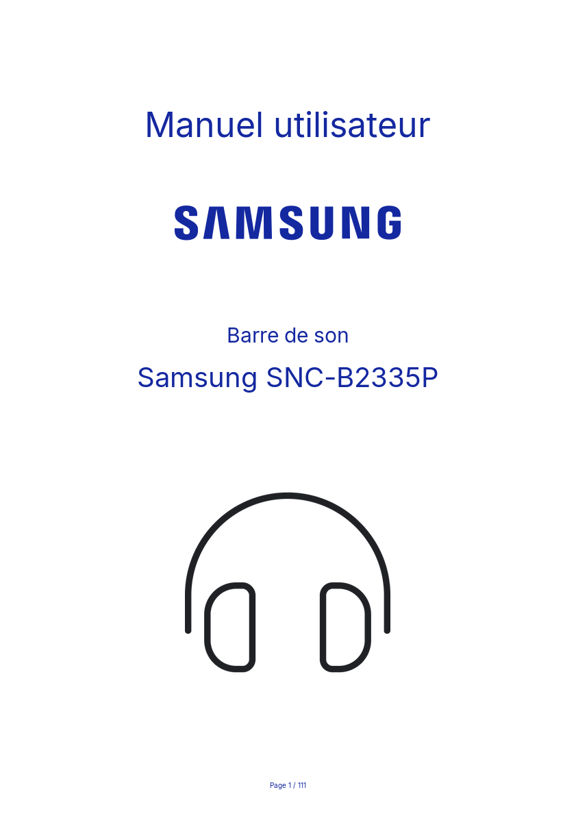 Image de la première page du manuel de l'appareil SNC-B2335P