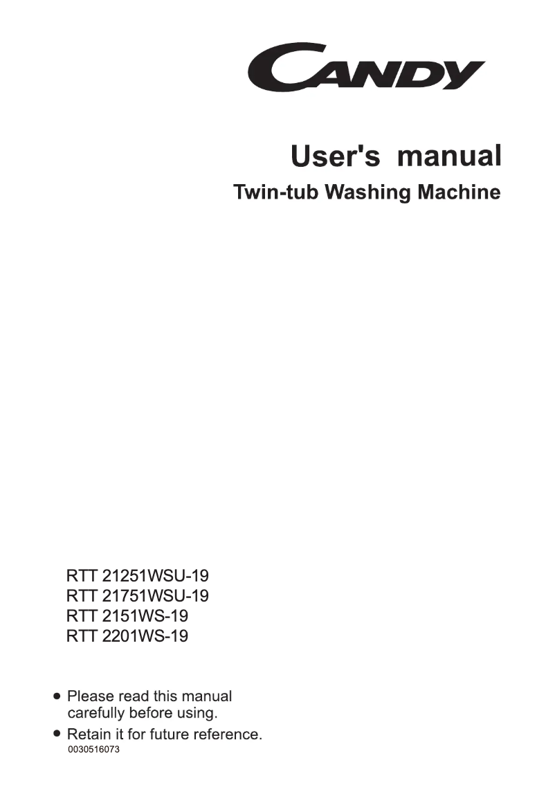 Image de la première page du manuel de l'appareil RTT 21251WSU-19