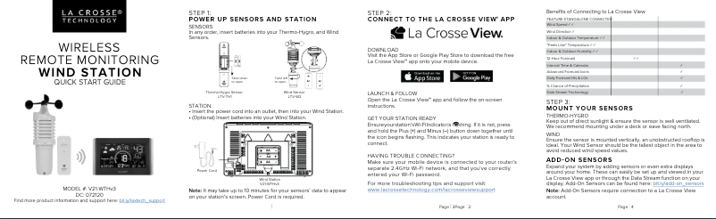 Page n°1 - Guide de démarrage rapide La Crosse Technology V21-11