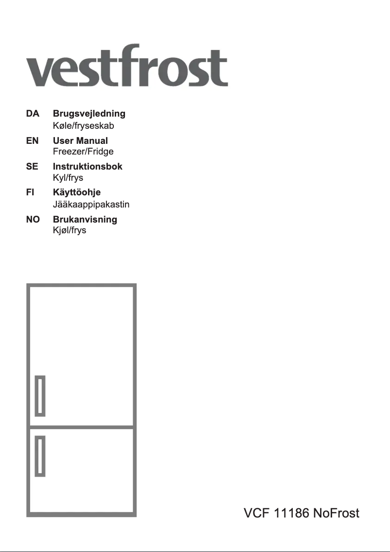 Page 1 de la notice Manuel utilisateur Vestfrost VCF 11186 NOFROST
