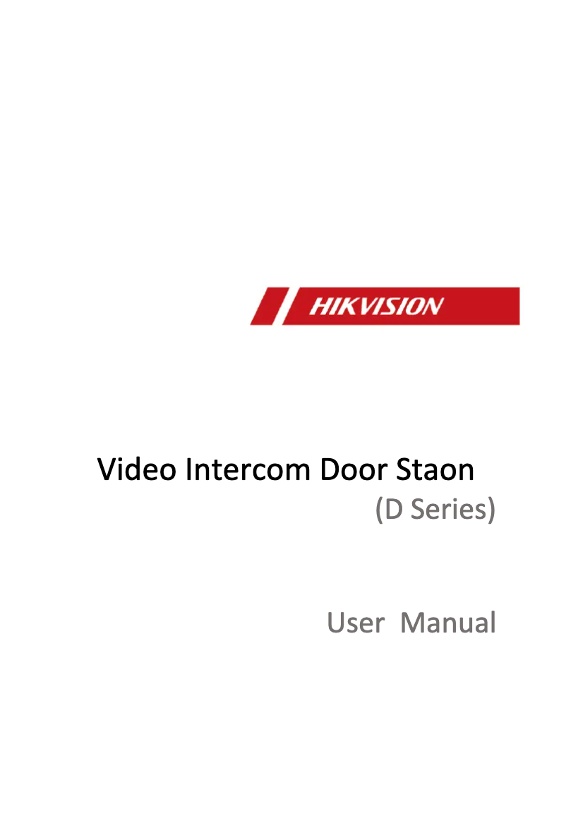 Página 1 del manual Manual de usuario Hikvision DS-KD8002-VM