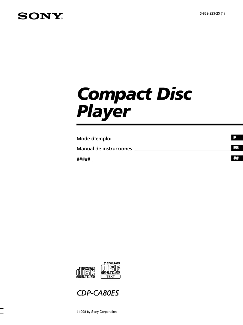 Image de la première page du manuel de l'appareil CDP-CA80ES