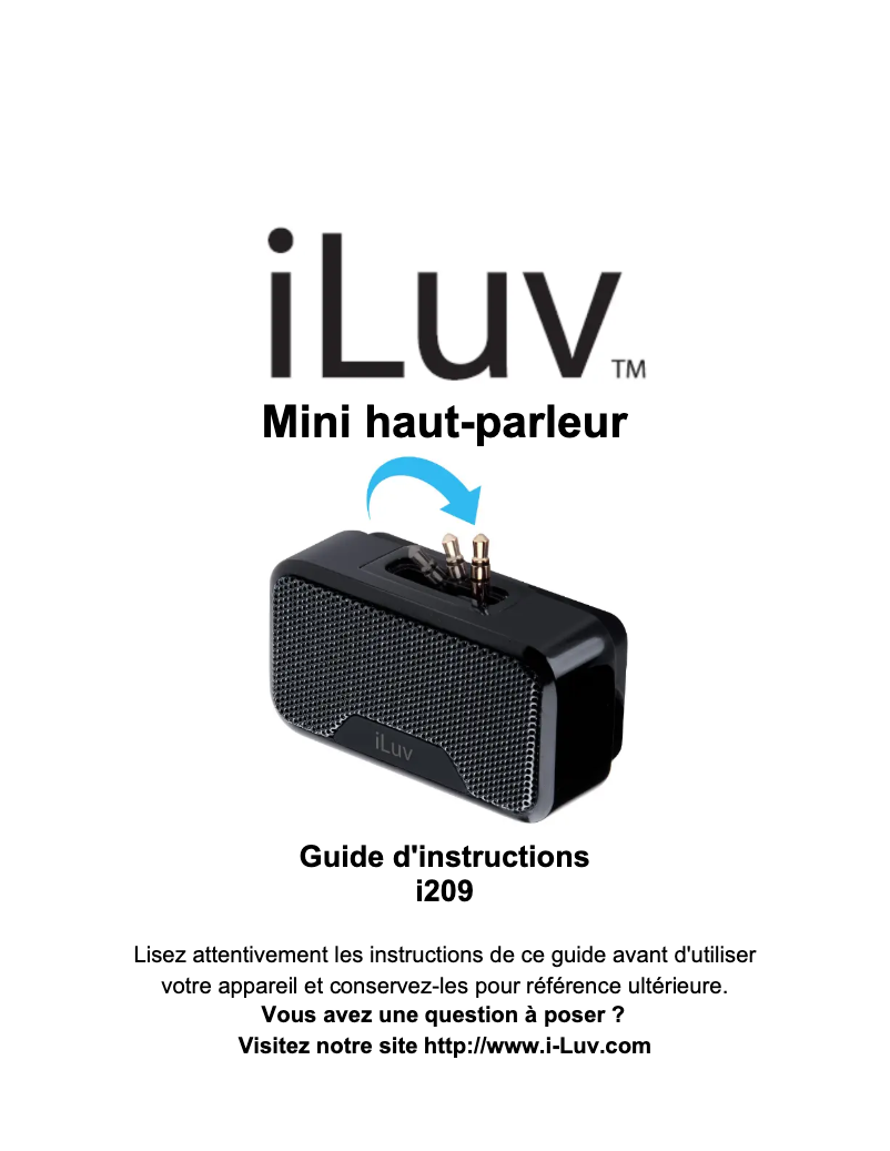 Page 1 de la notice Manuel utilisateur iLuv i209