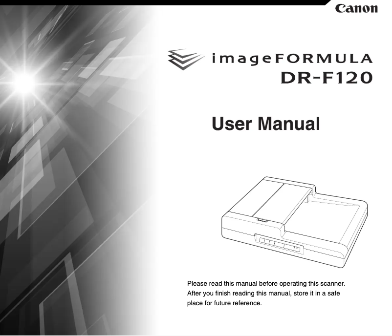 Page 1 de la notice Manuel utilisateur Canon ImageFORMULA DR-F120