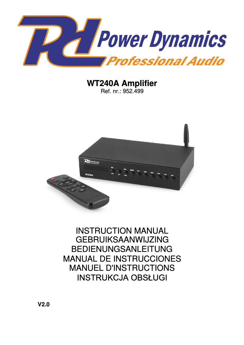 Página 1 del manual Manual de usuario Power Dynamics WT240A