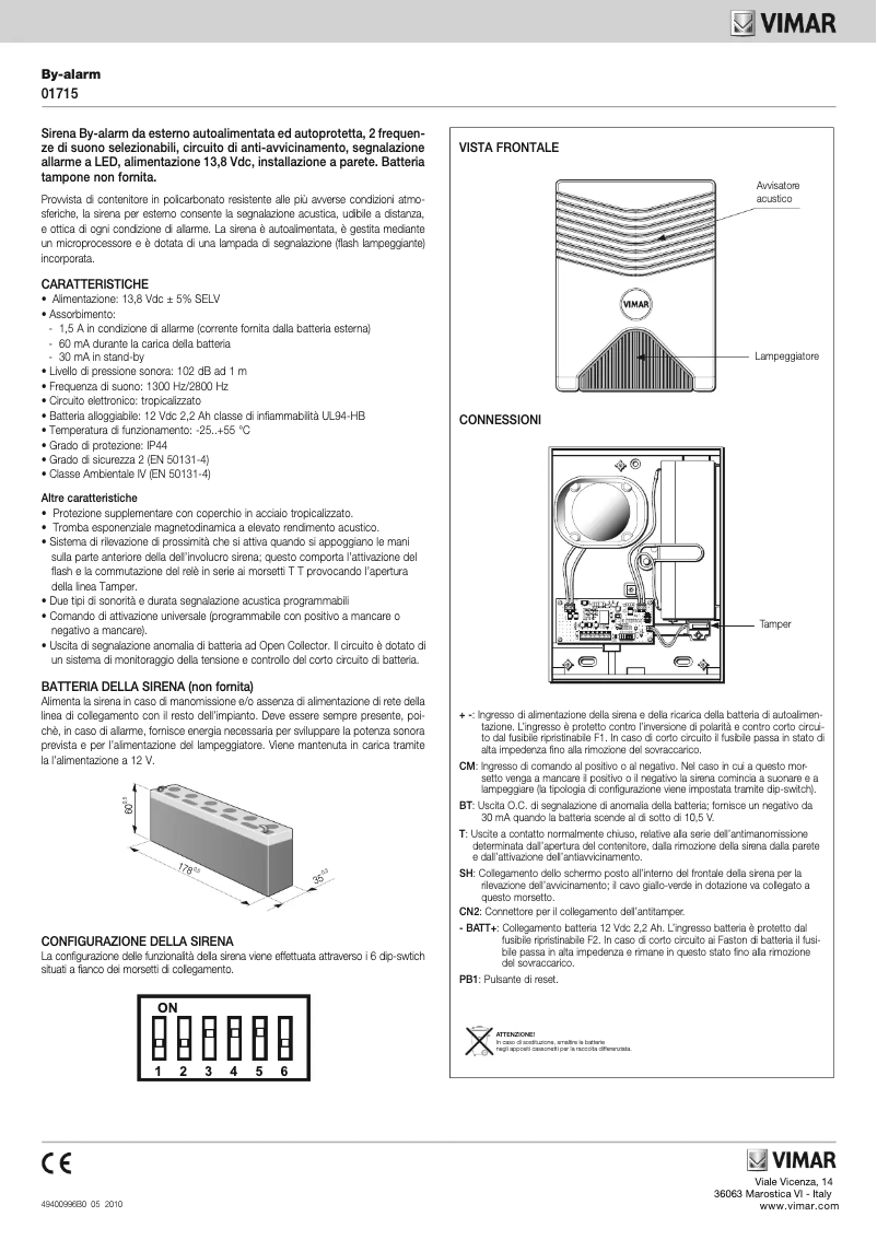 Page n°1 - Manuel utilisateur Vimar 01715