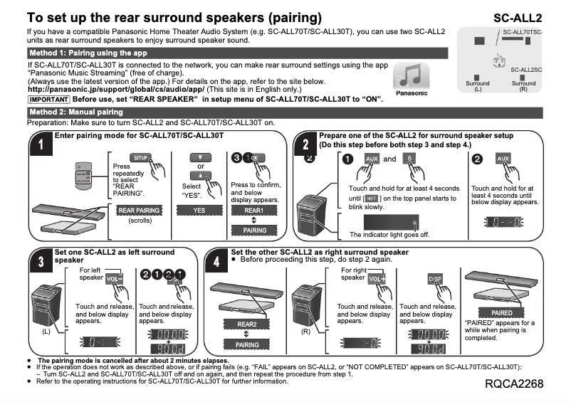 Page 1 de la notice Guide de démarrage rapide Panasonic SC-ALL2