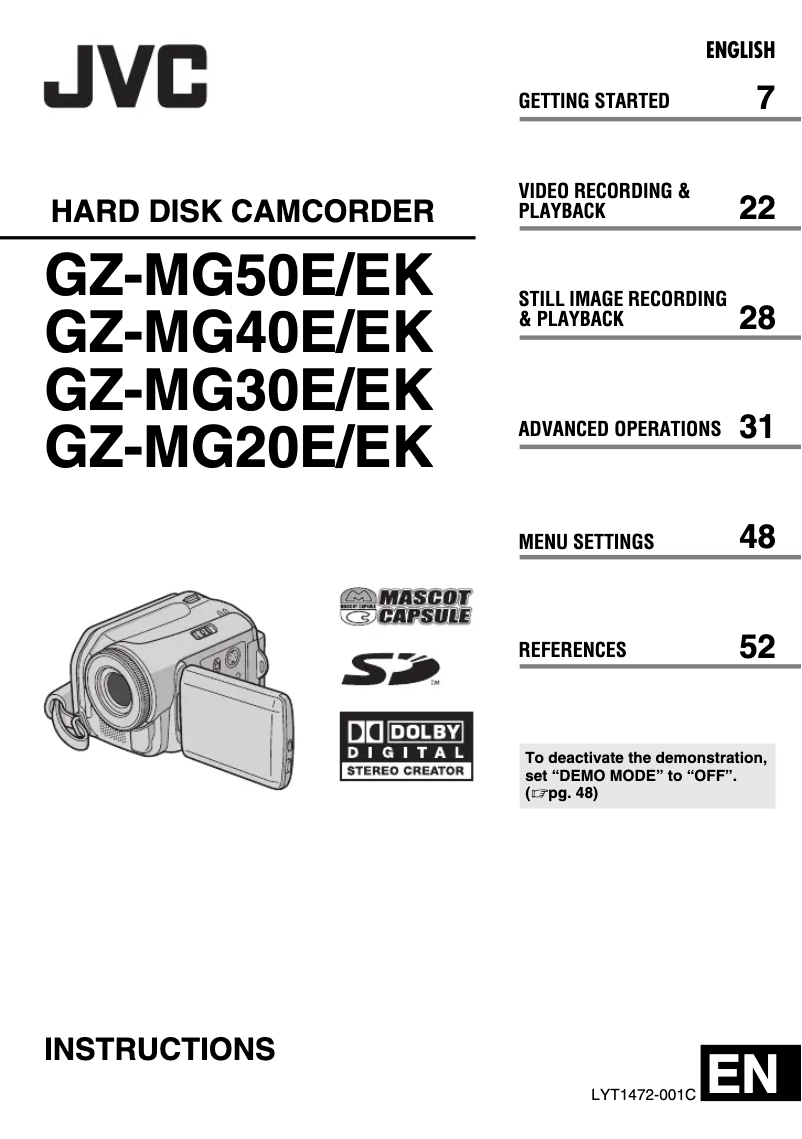 Image de la première page du manuel de l'appareil GZ-MG30E