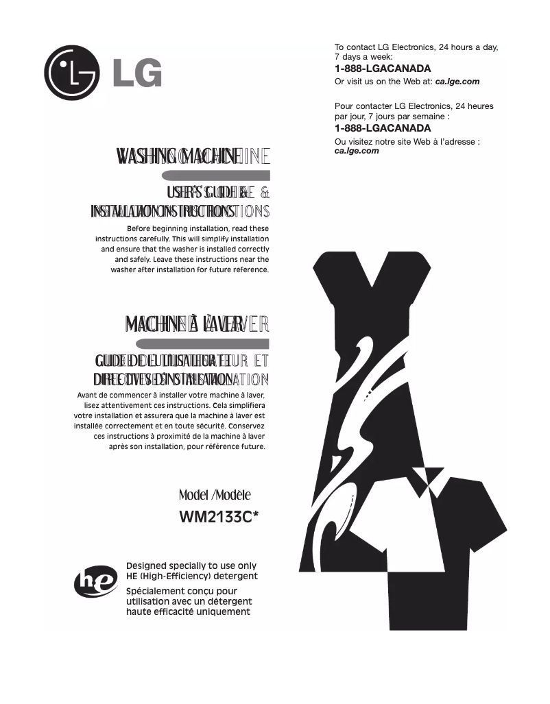 Image de la première page du manuel de l'appareil WM2133CW