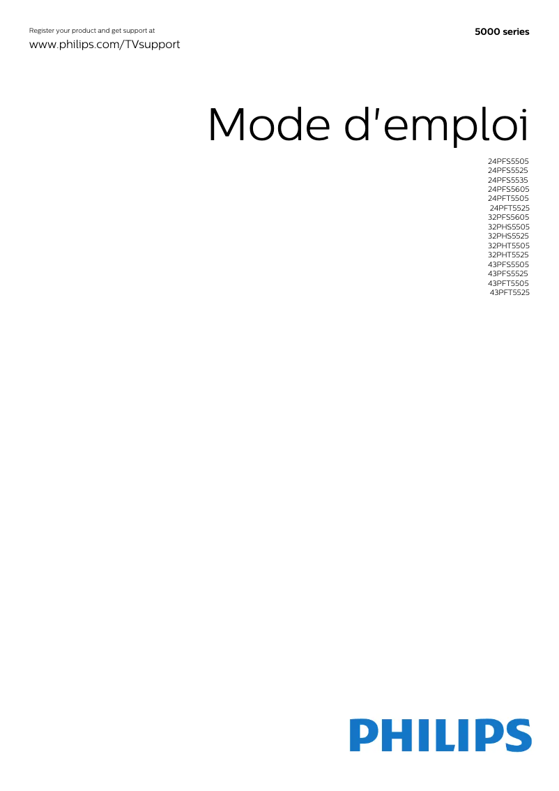Page 1 de la notice Manuel utilisateur Philips 32PHT5505