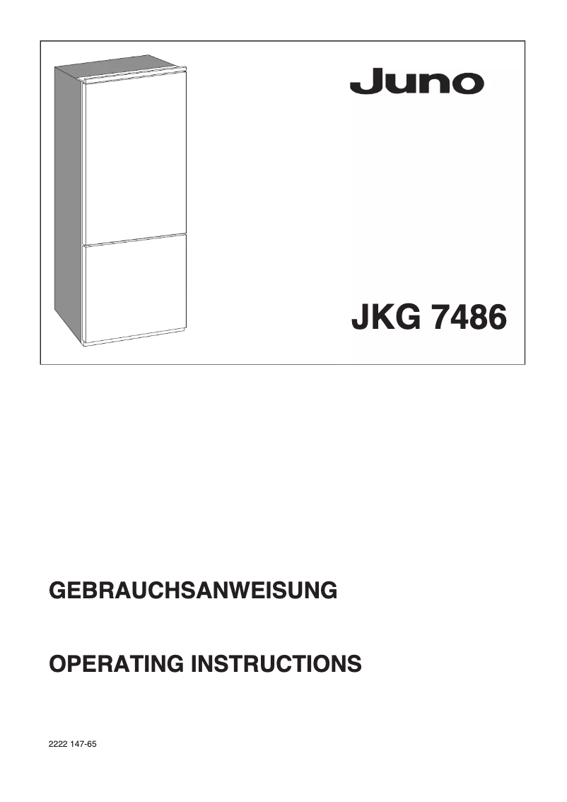 Page 1 de la notice Manuel utilisateur Juno JKG7486